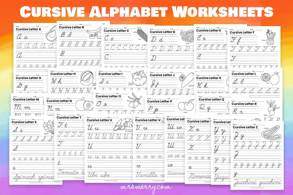 Cursive Writing Worksheets Printable Pdf
