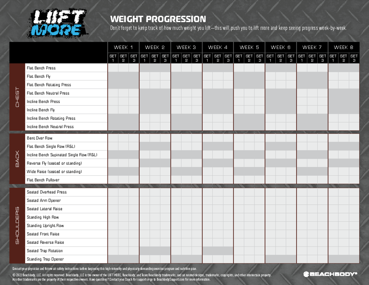 272250 Liift MORE 8 Week Workout Tracker Weight Progression Studocu