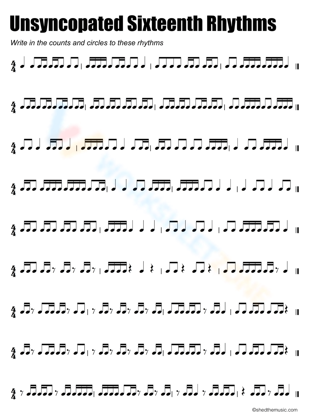 30 Free Printable Rhythm Worksheets For All Ages Worksheets Library