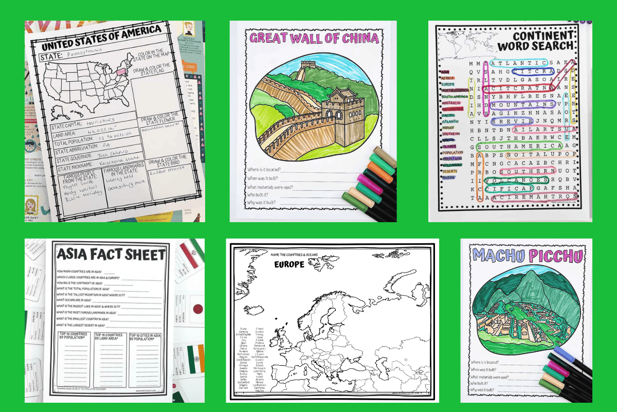 Printable Geography Worksheets