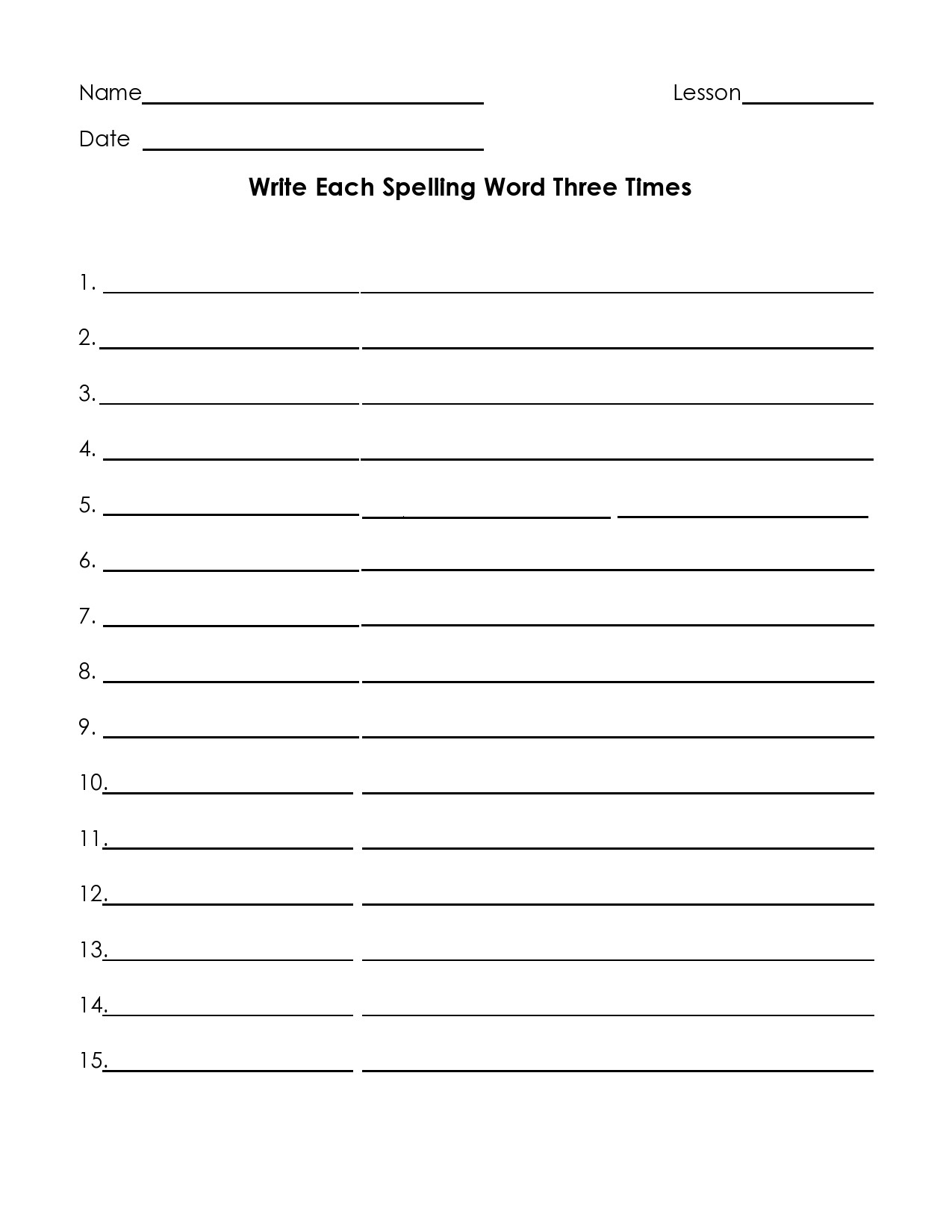 38 Printable Spelling Test Templates Word PDF TemplateLab