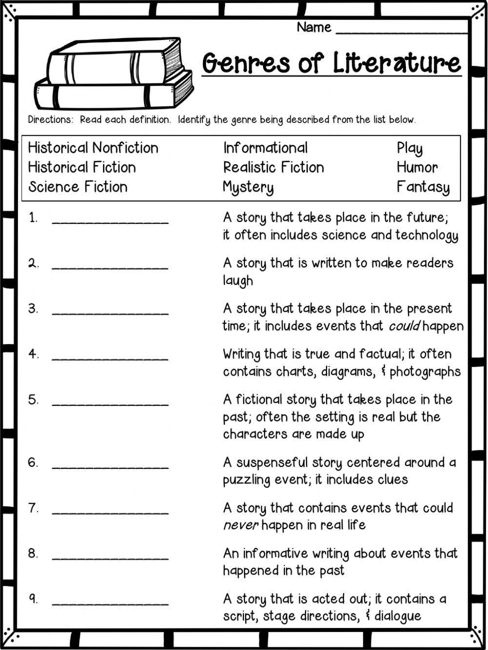 424874 Genre Quiz Jboyer21 LiveWorksheets