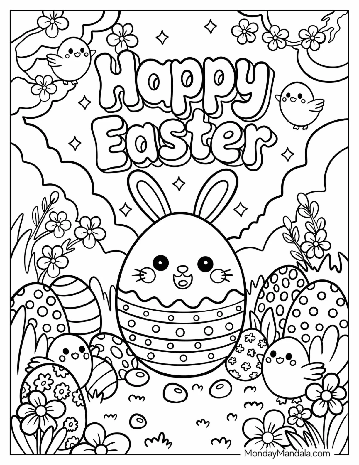 43 Easter Egg Coloring Pages Free PDF Printables 