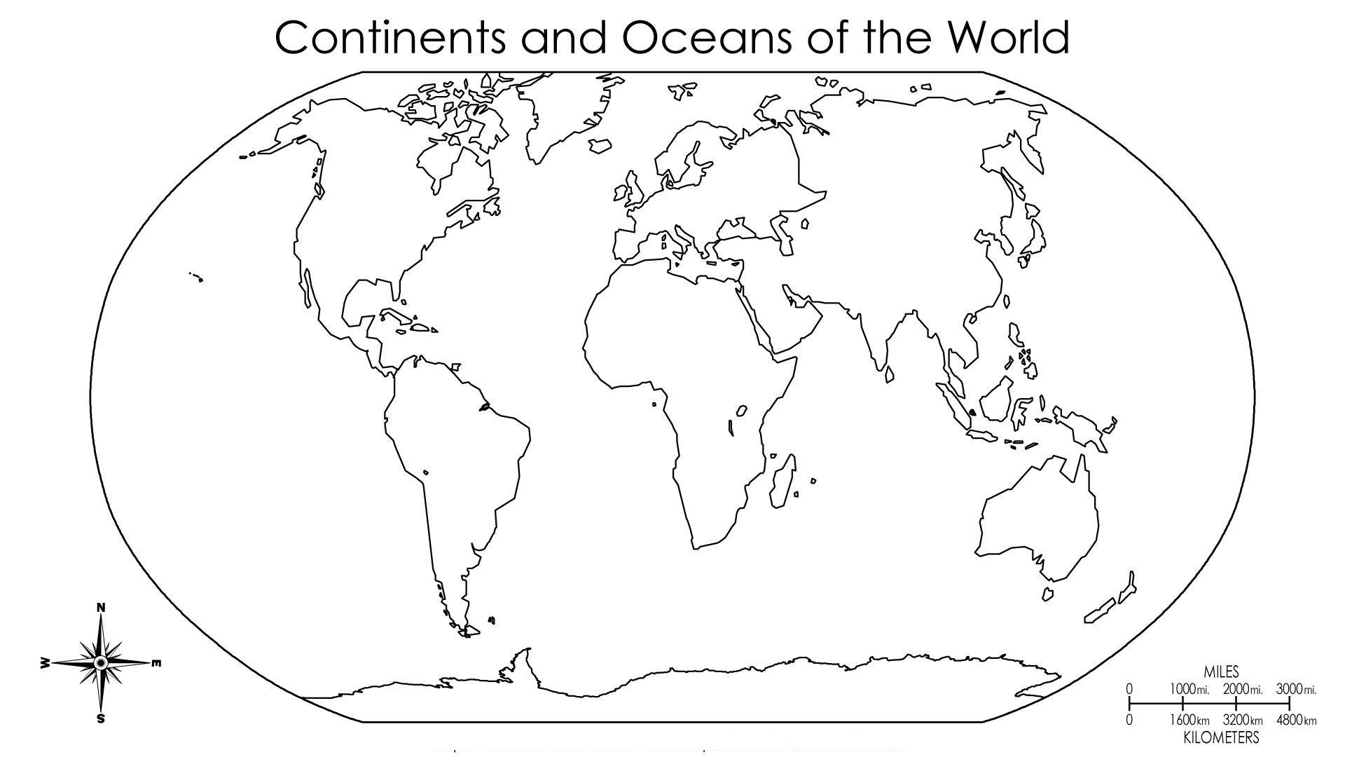 5 Free Large Printable Blank World Physical Map HD In PDF