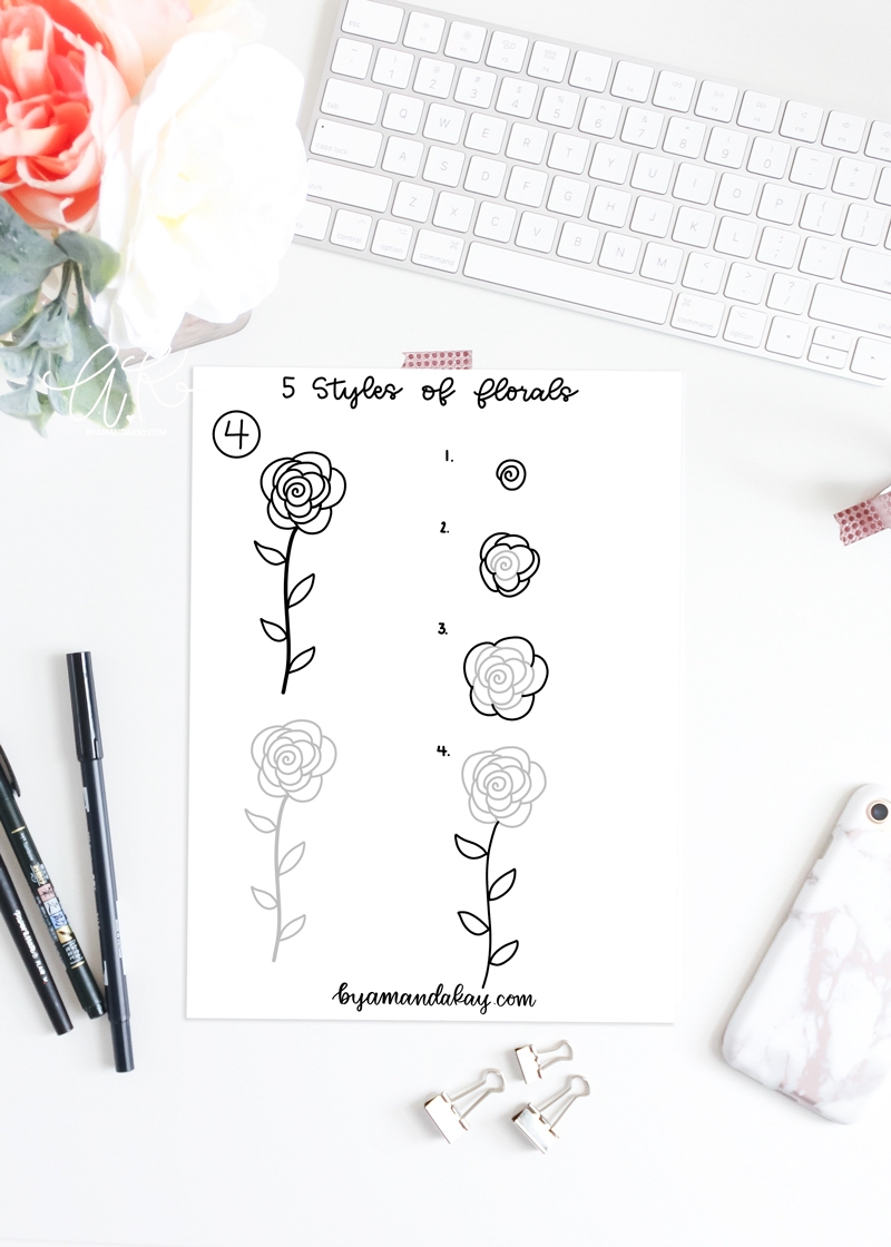 5 Styles Of Floral Doodles Free Printable Worksheet By Amanda Kay 5 Styles Of Floral Doodles Free Printable Worksheet By Amanda Kay
