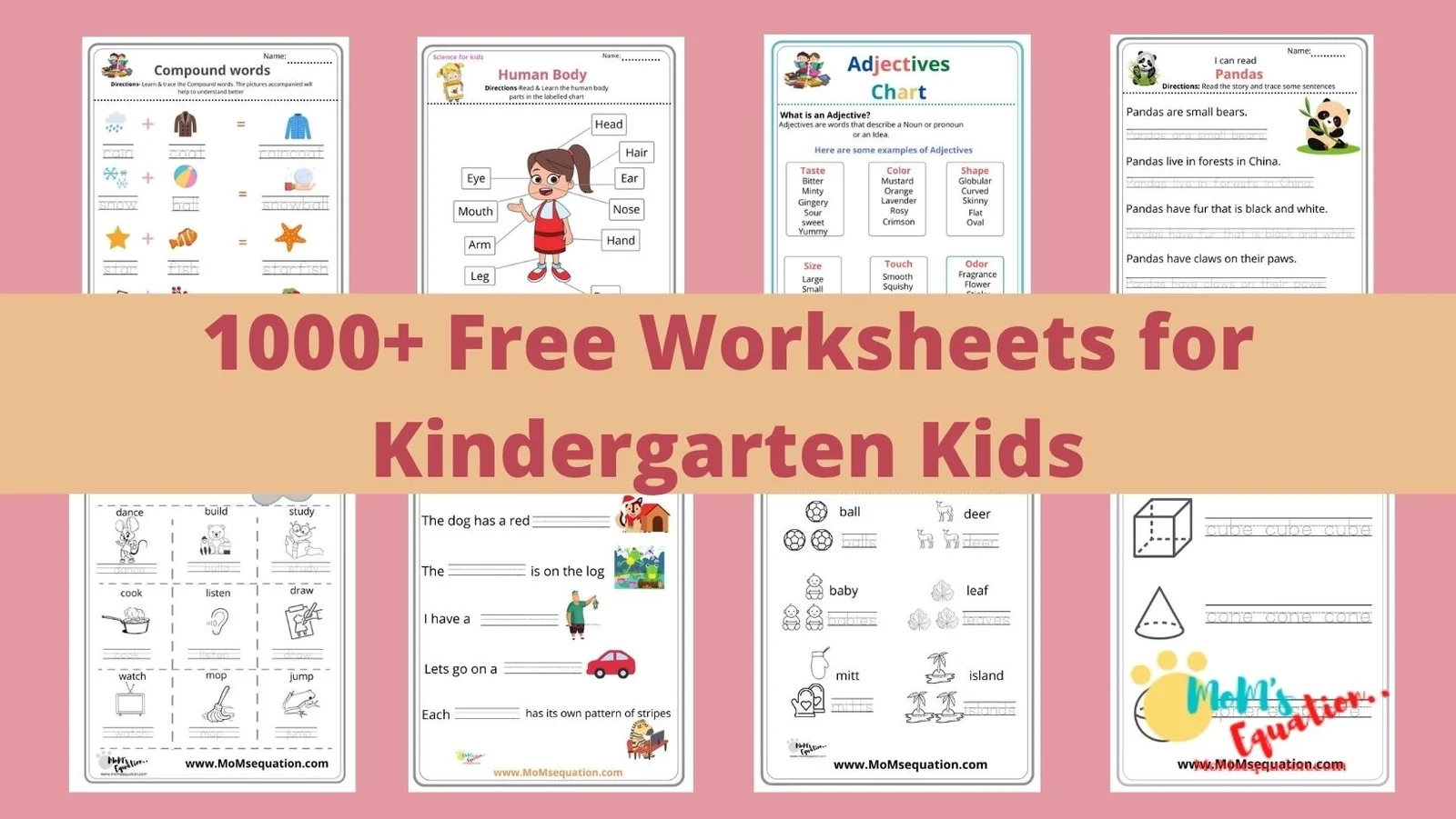 500 Free Worksheets For Kindergarten English Math Ready For Download Mom sEquation