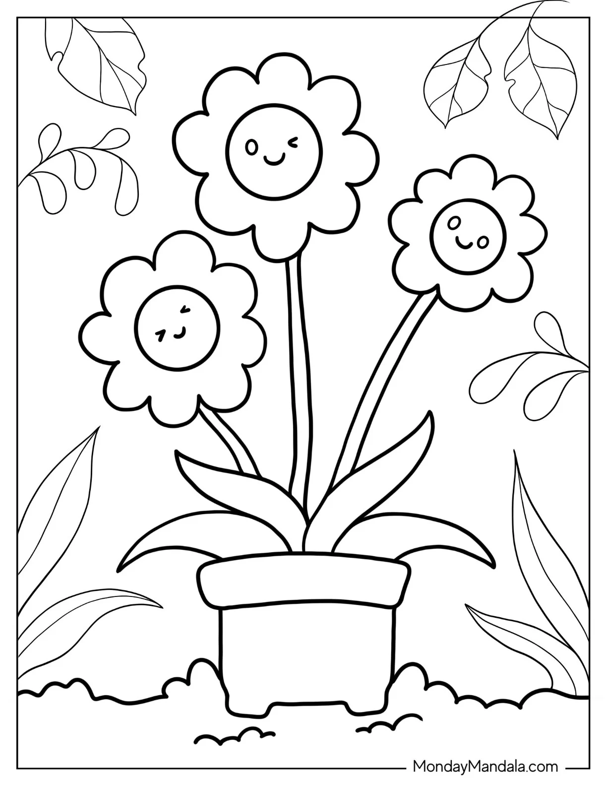 Printable Flower Coloring Sheets