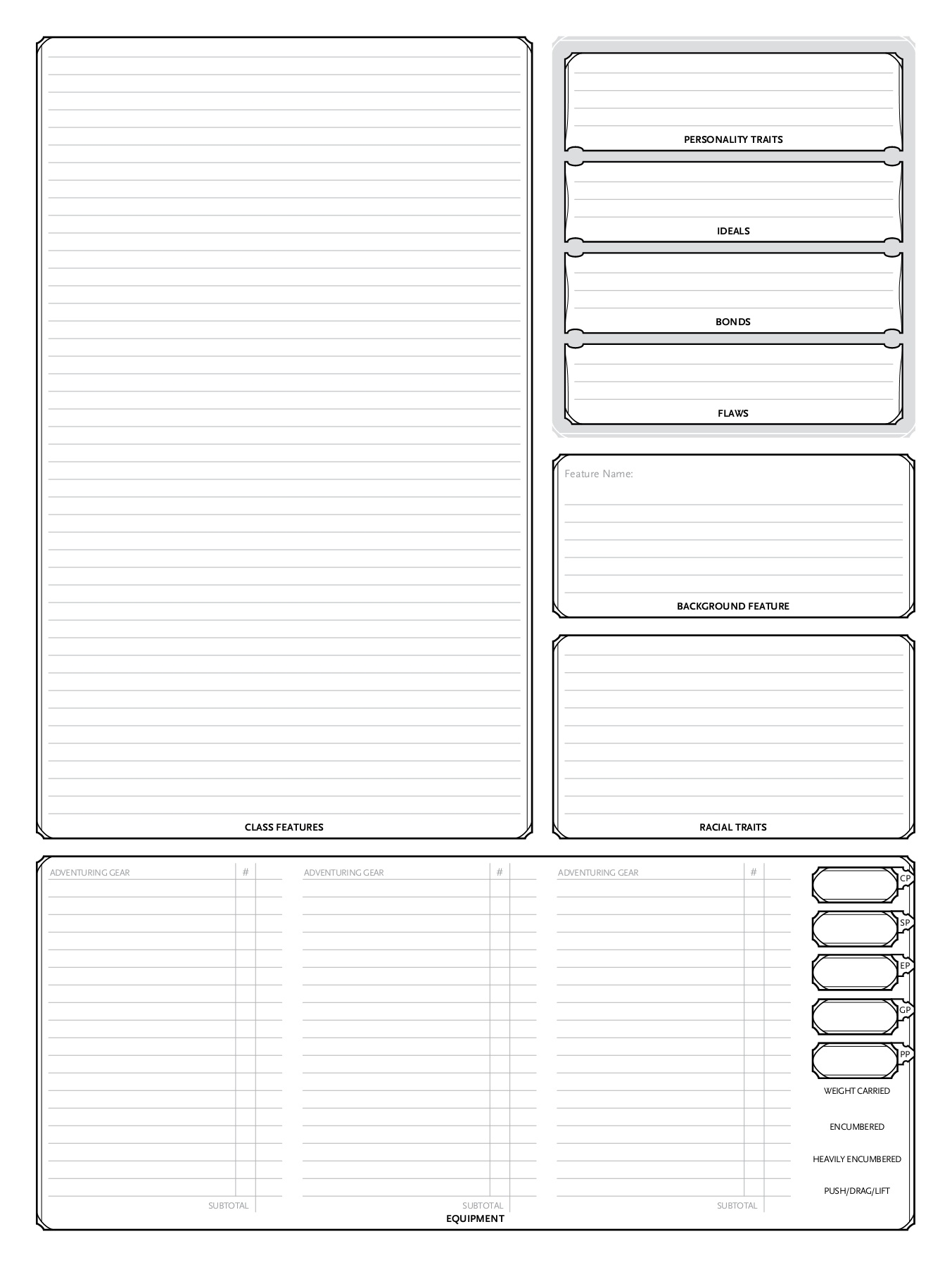 5th Edition Character Sheet Blank Automated Fillable Flip EBook Pages 1 7 AnyFlip