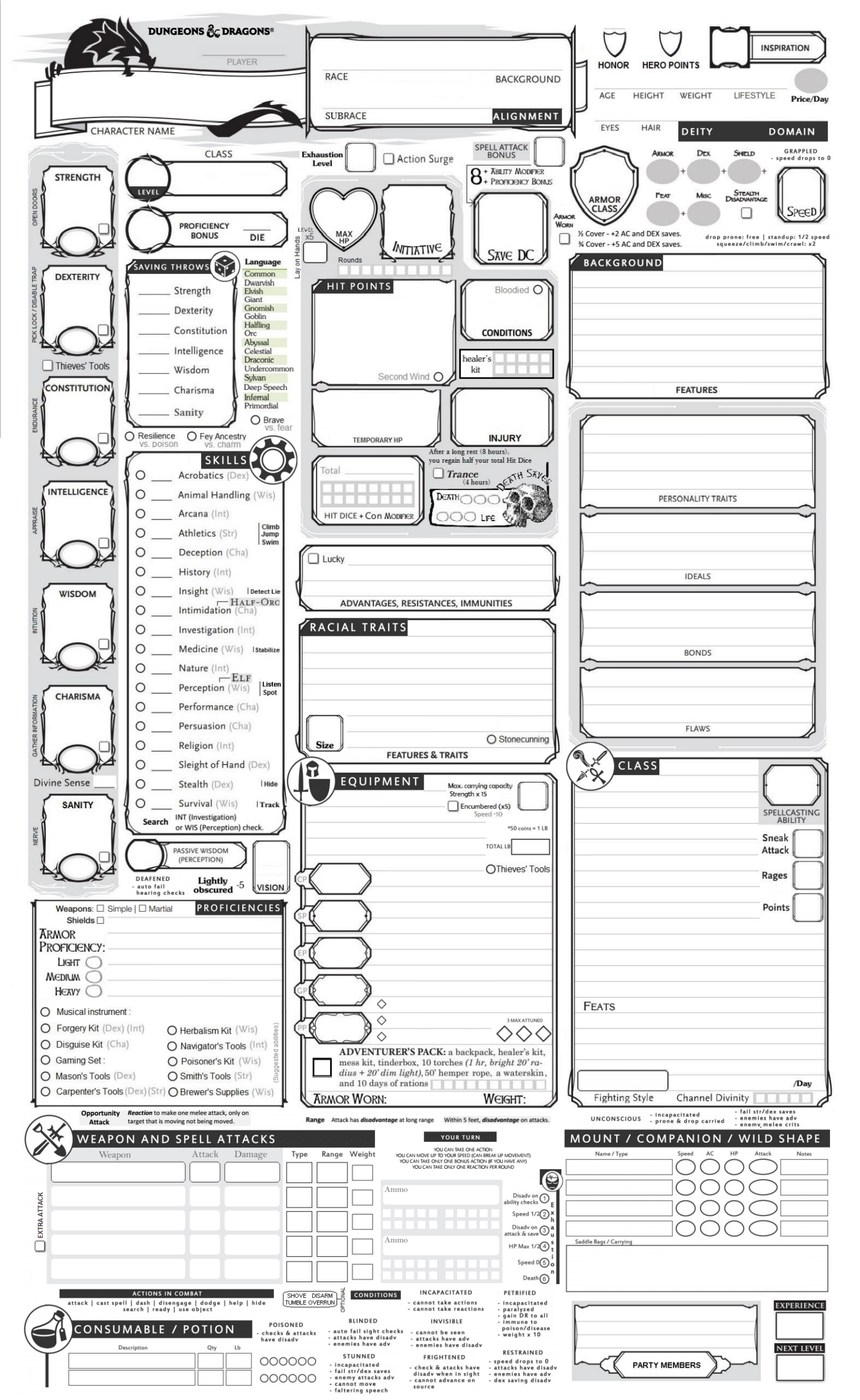 5th Edition Mash up Character Sheet EN World D D Tabletop RPG News Reviews 5th Edition Mash up Character Sheet EN World D D Tabletop RPG News Reviews