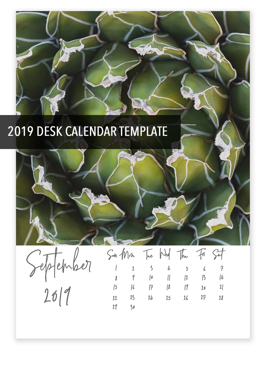 5x7 2019 Desk Calendar Template DIY Calendar Instant Download April Bern Art Photography 5x7 2019 Desk Calendar Template DIY Calendar Instant Download April Bern Art Photography