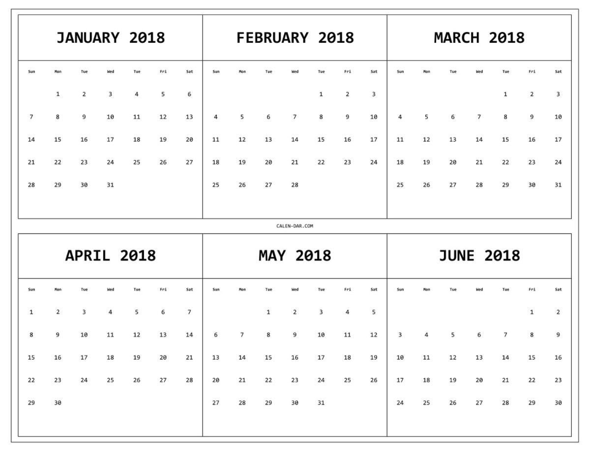 Printable Six Month Calendar Printable Six Month Calendar