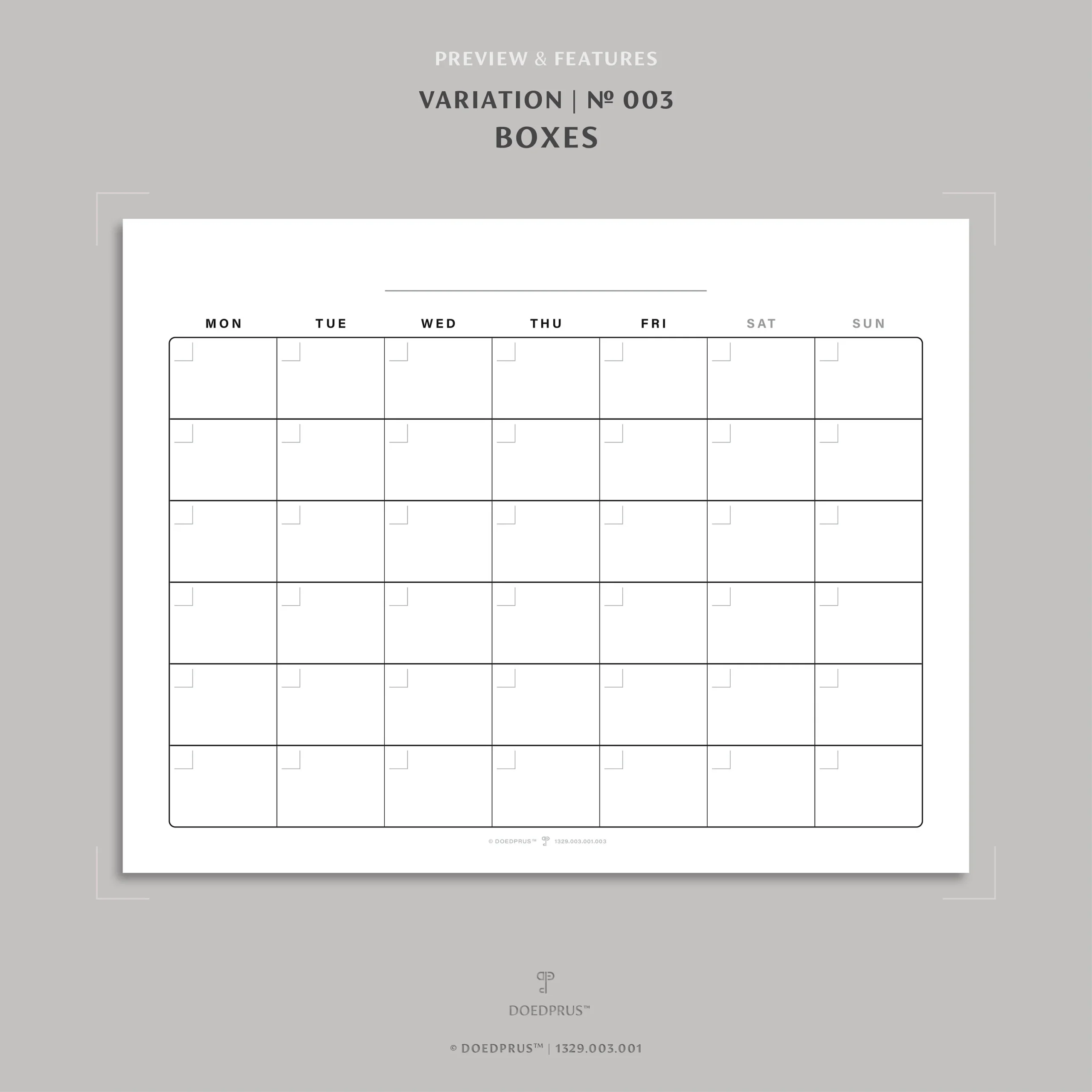 6 Week Blank Calendar Printable