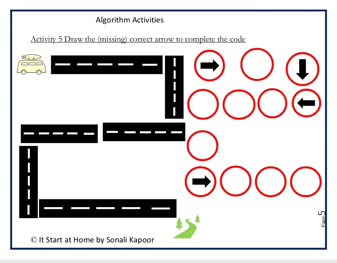Algorithm Printable Coding Worksheets Pdf