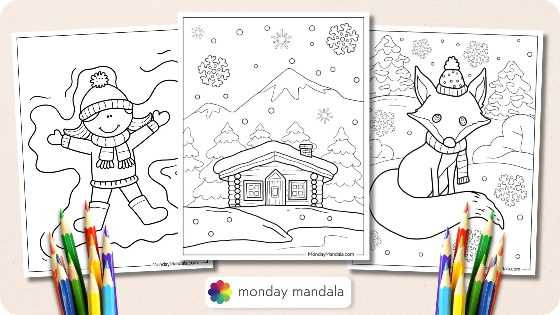 60 Winter Coloring Pages Free PDF Printables 