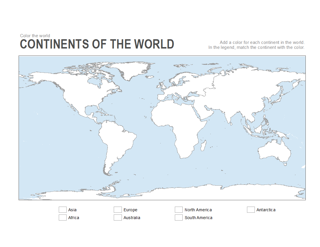 Blank Map Continents And Oceans Printable