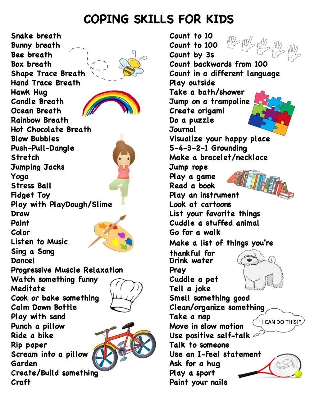 75 Coping Skills For Kids FREE Printable Krista H Counseling