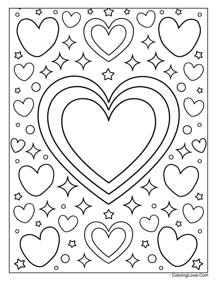 Heart Coloring Sheets Free Printable