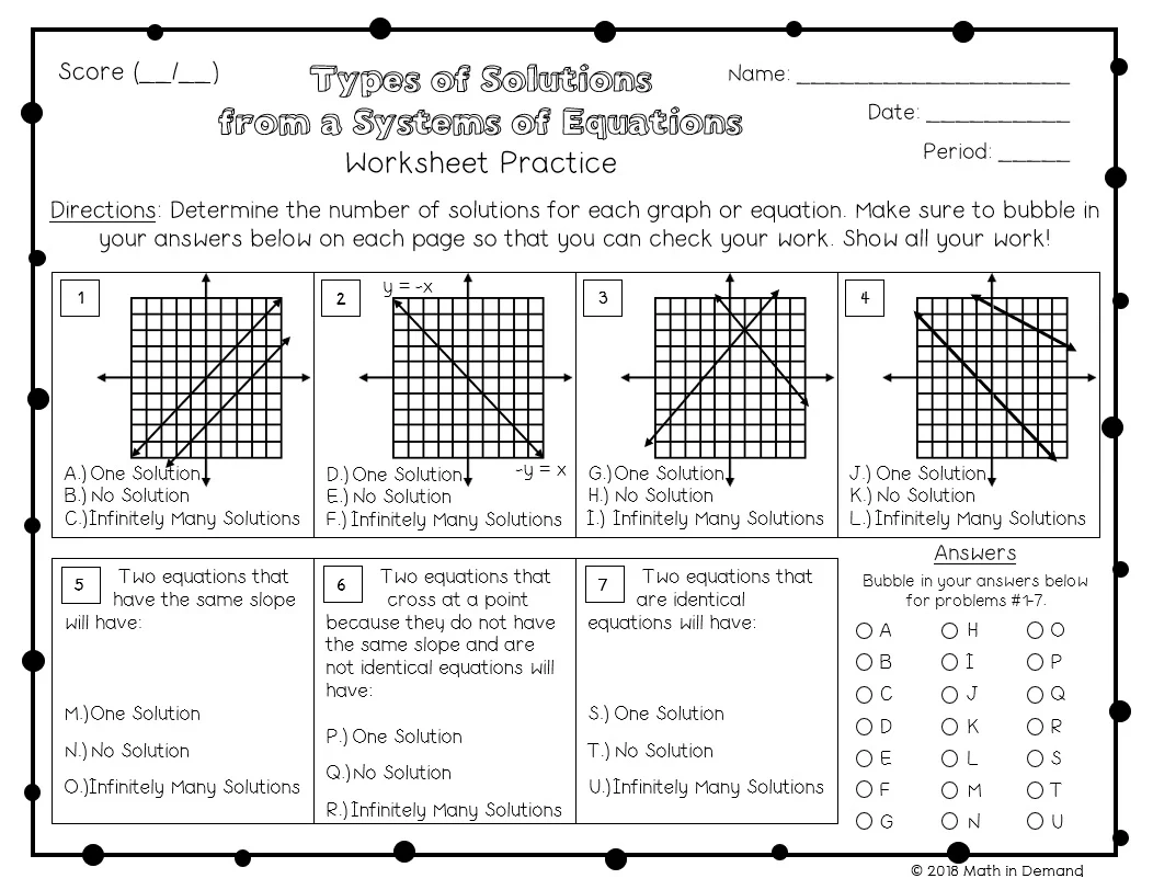 8th Grade Math Worksheets Math In Demand