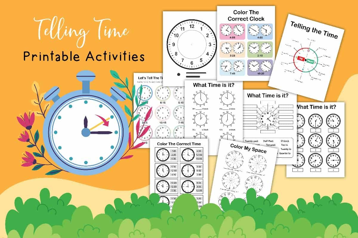 9 Free Telling Time Worksheets PDF 
