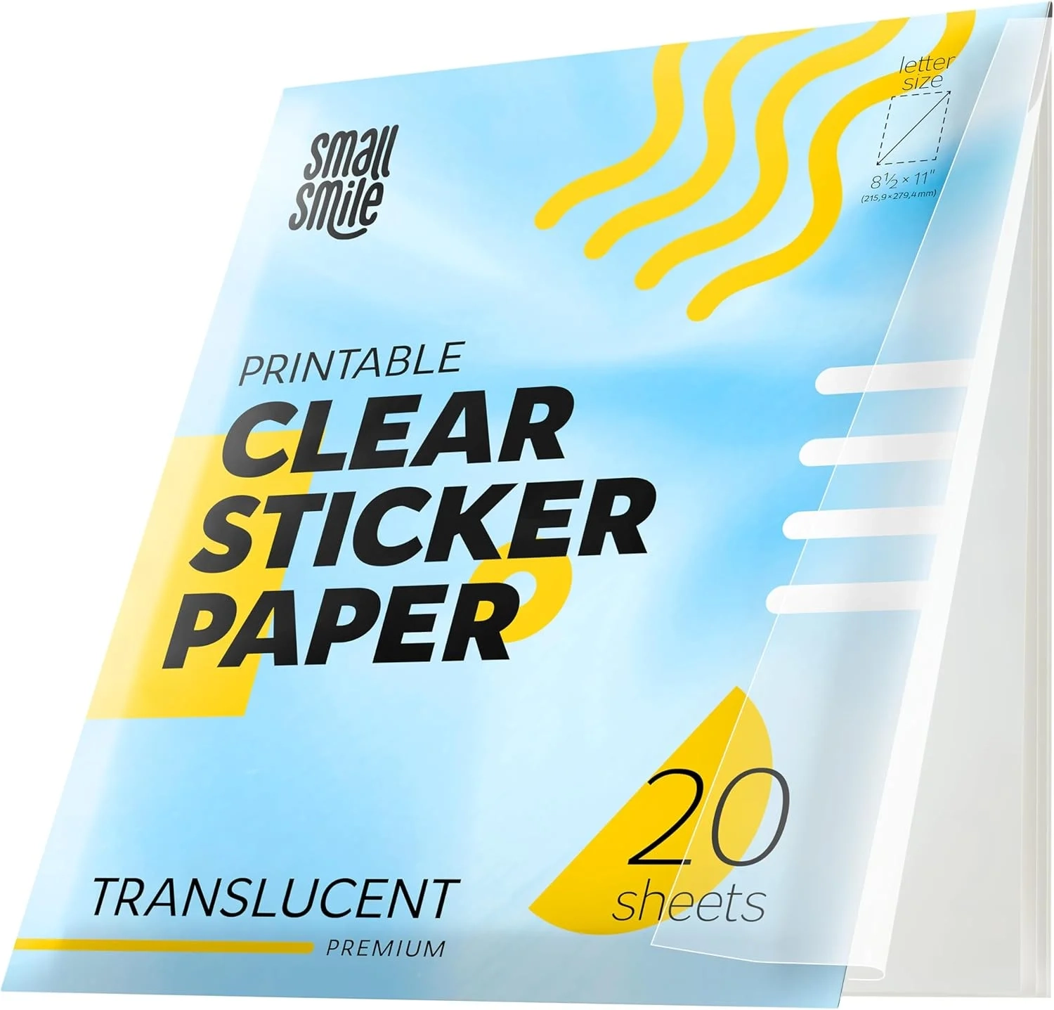 95 Clear Sticker Paper For Inkjet Printer And Laser 20 Sheets 8 5x11 Transparent Sticker Paper Printable Vinyl Waterproof Clear Labels For DIY Stickers Decals Walmart