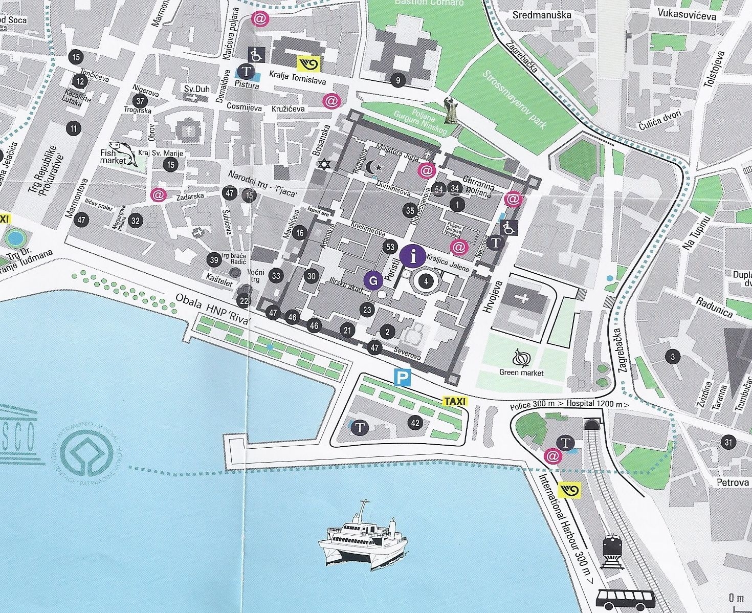 Printable Tourist Map Of Split Croatia