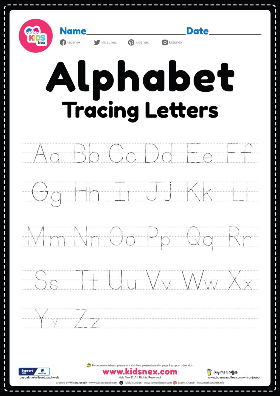 Abc Tracing Worksheets Free Printable