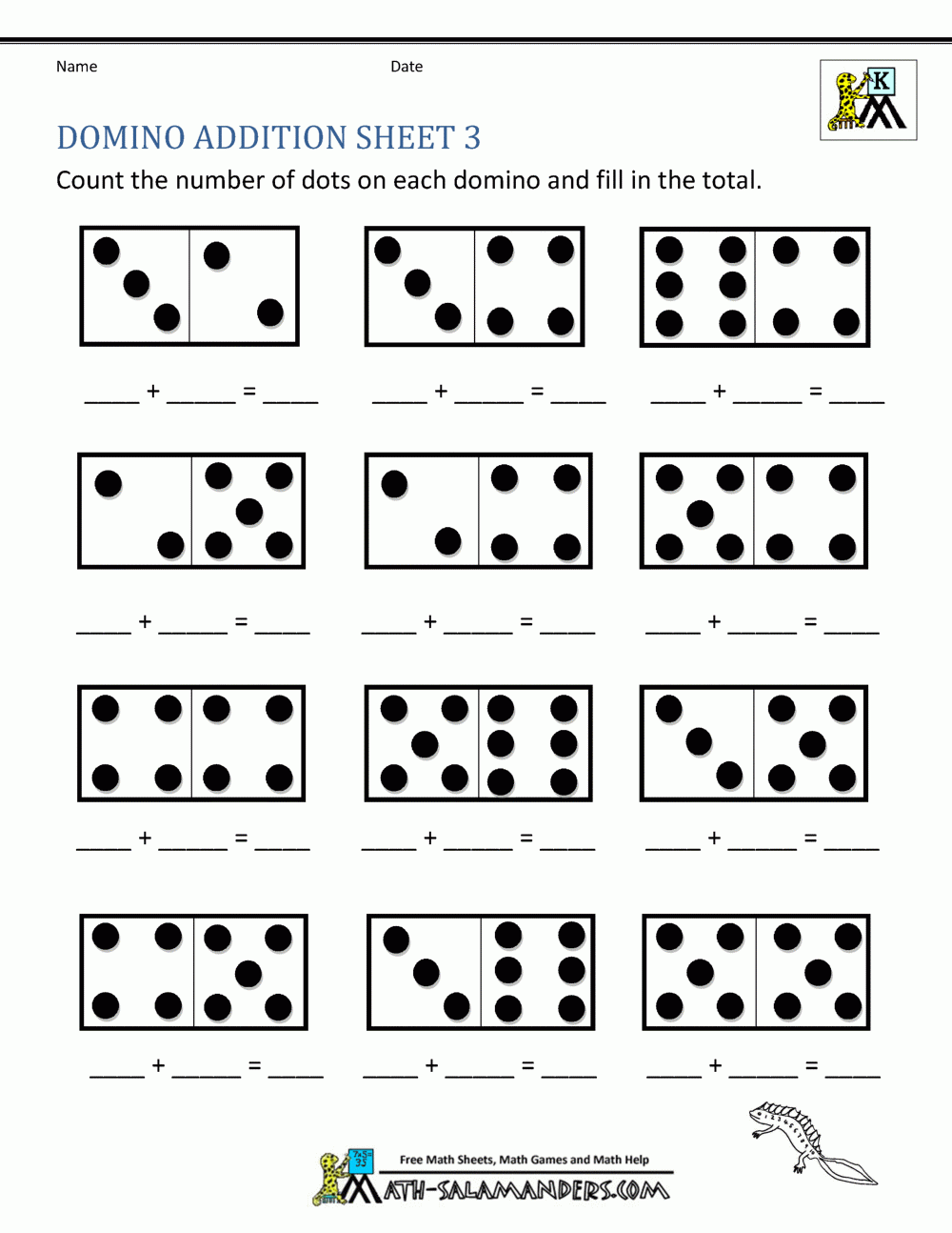Printable Math Addition Worksheets For Kindergarten
