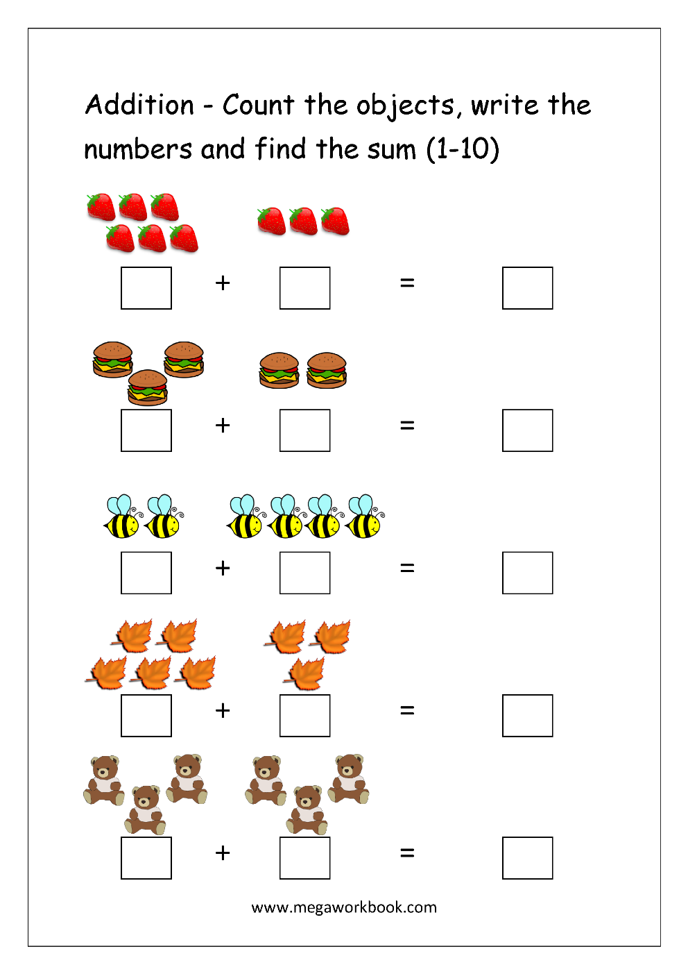 Addition Worksheets For Kindergarten Math Addition Worksheets Addition Practice Worksheets Addition For Kindergarten MegaWorkbook Addition Worksheets For Kindergarten Math Addition Worksheets Addition Practice Worksheets Addition For Kindergarten MegaWorkbook