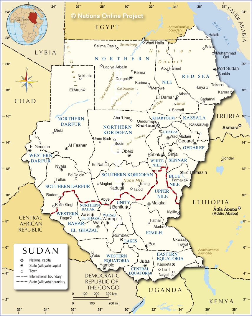 Printable Map Of Sudan