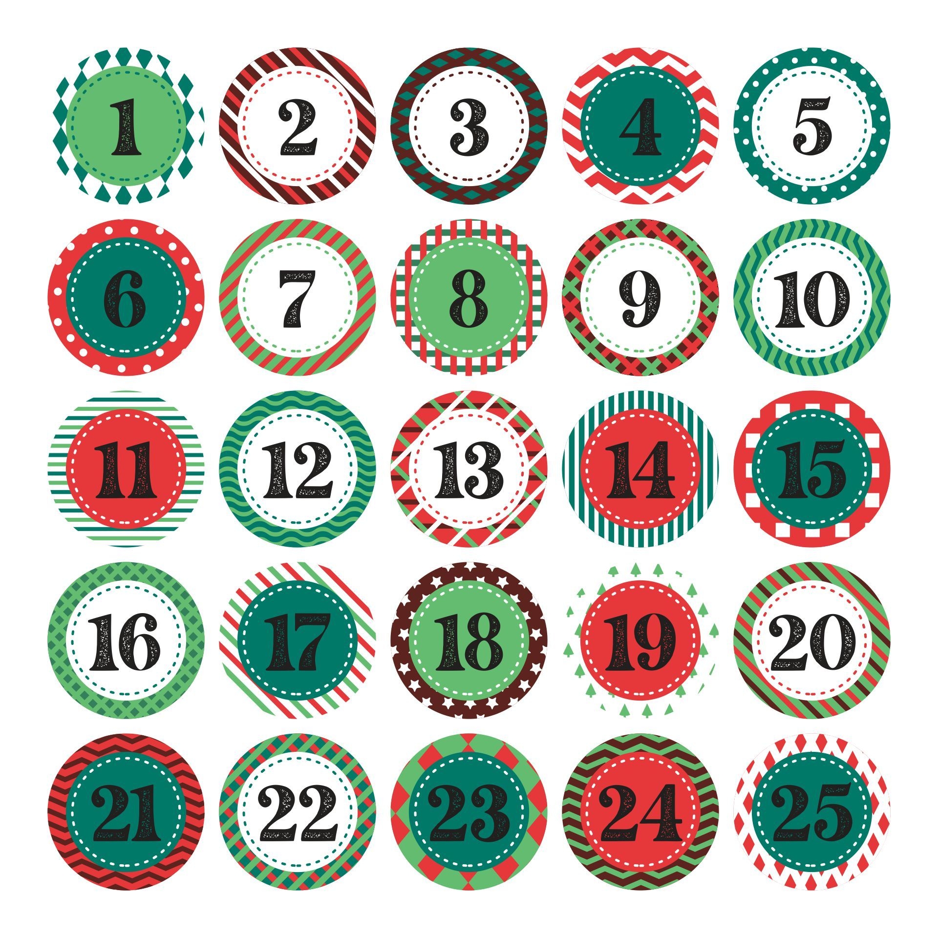 Free Advent Calendar Numbers Printable Pdf