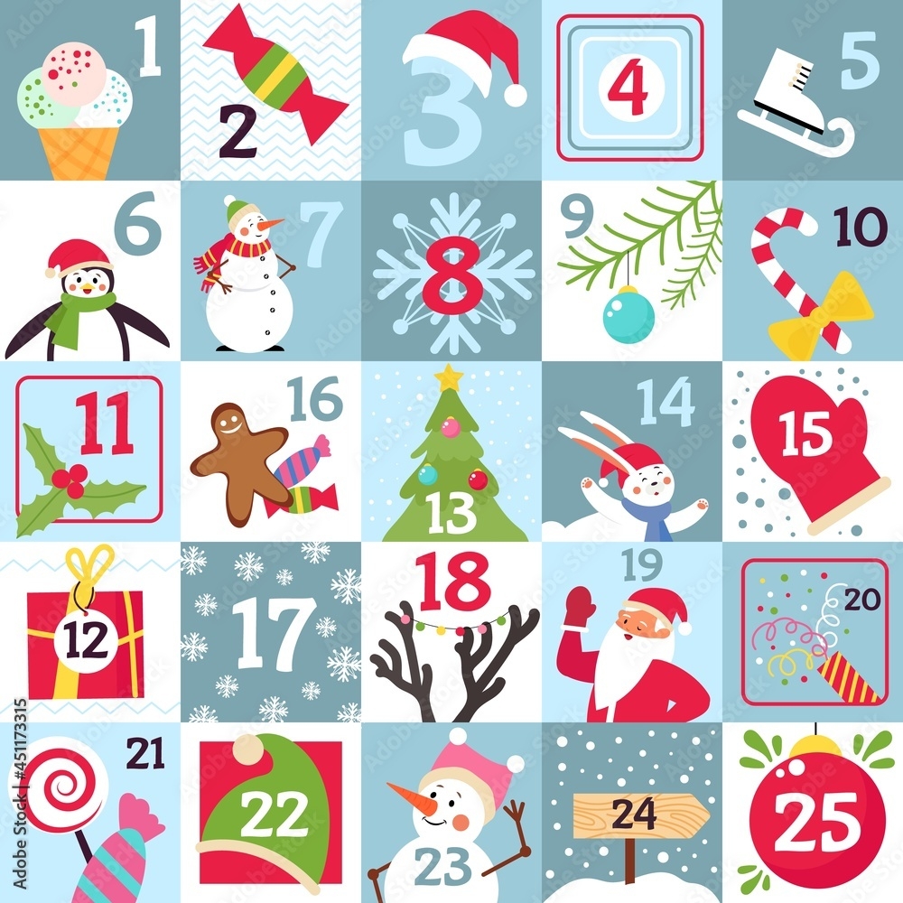 Free Printable Printable Advent Calendar Numbers