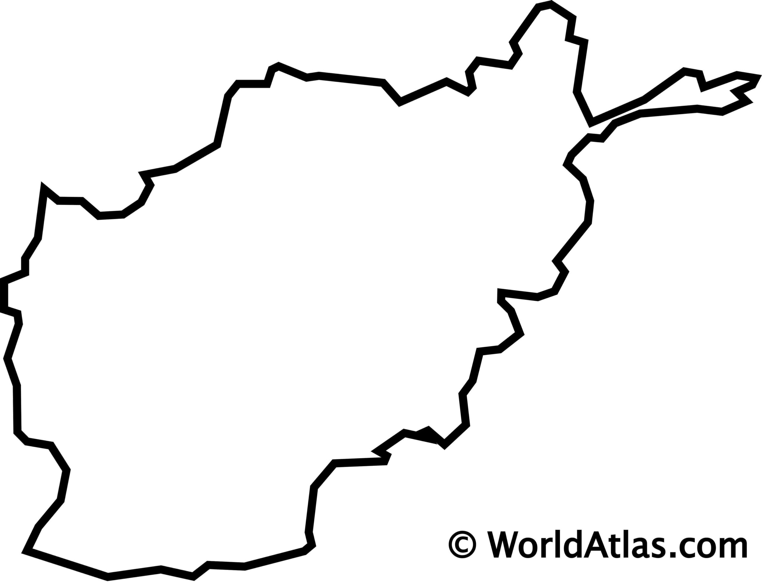 Free Printable Map Of Afghanistan