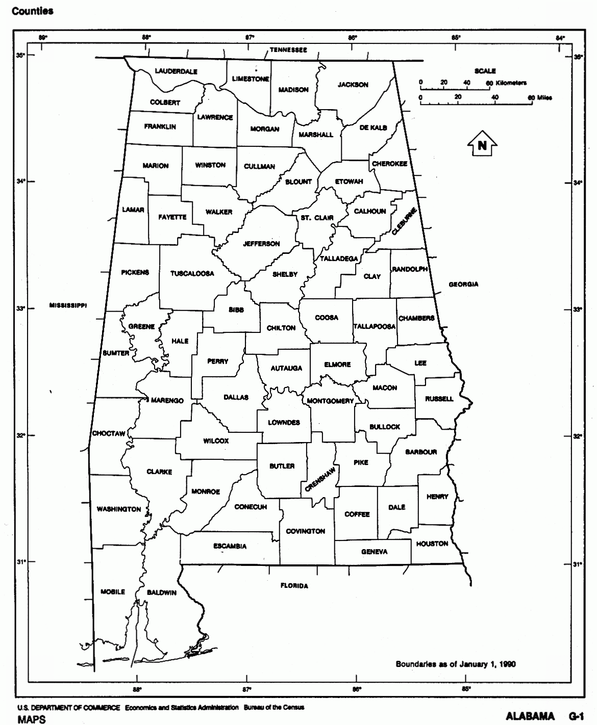 Printable Alabama Map With Cities Printable Alabama Map With Cities