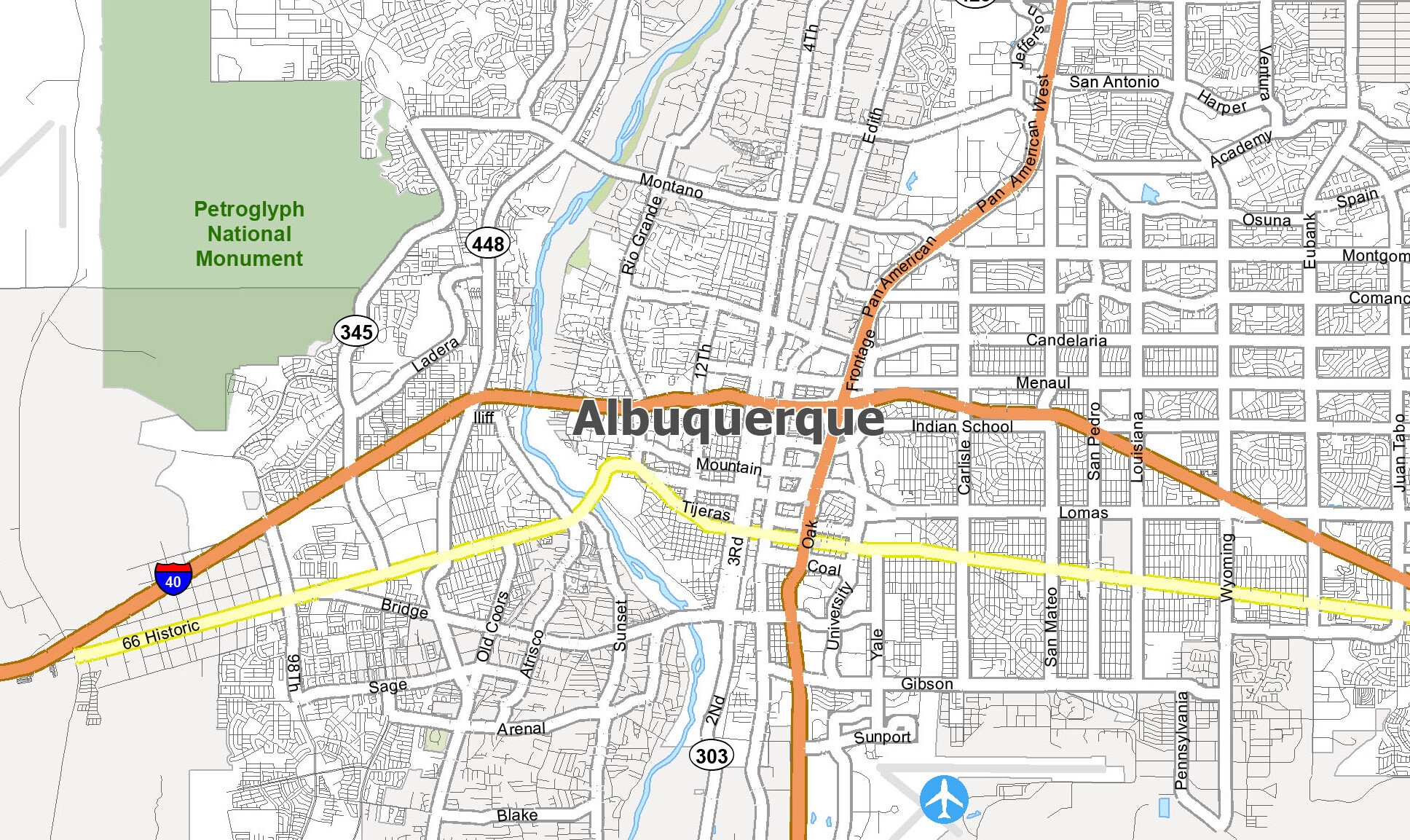 Printable Map Of Albuquerque New Mexico