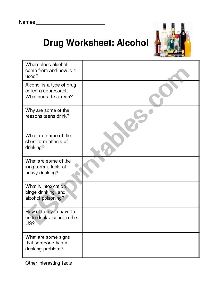 Alcohol ESL Worksheet By Mrgreen10 Alcohol ESL Worksheet By Mrgreen10
