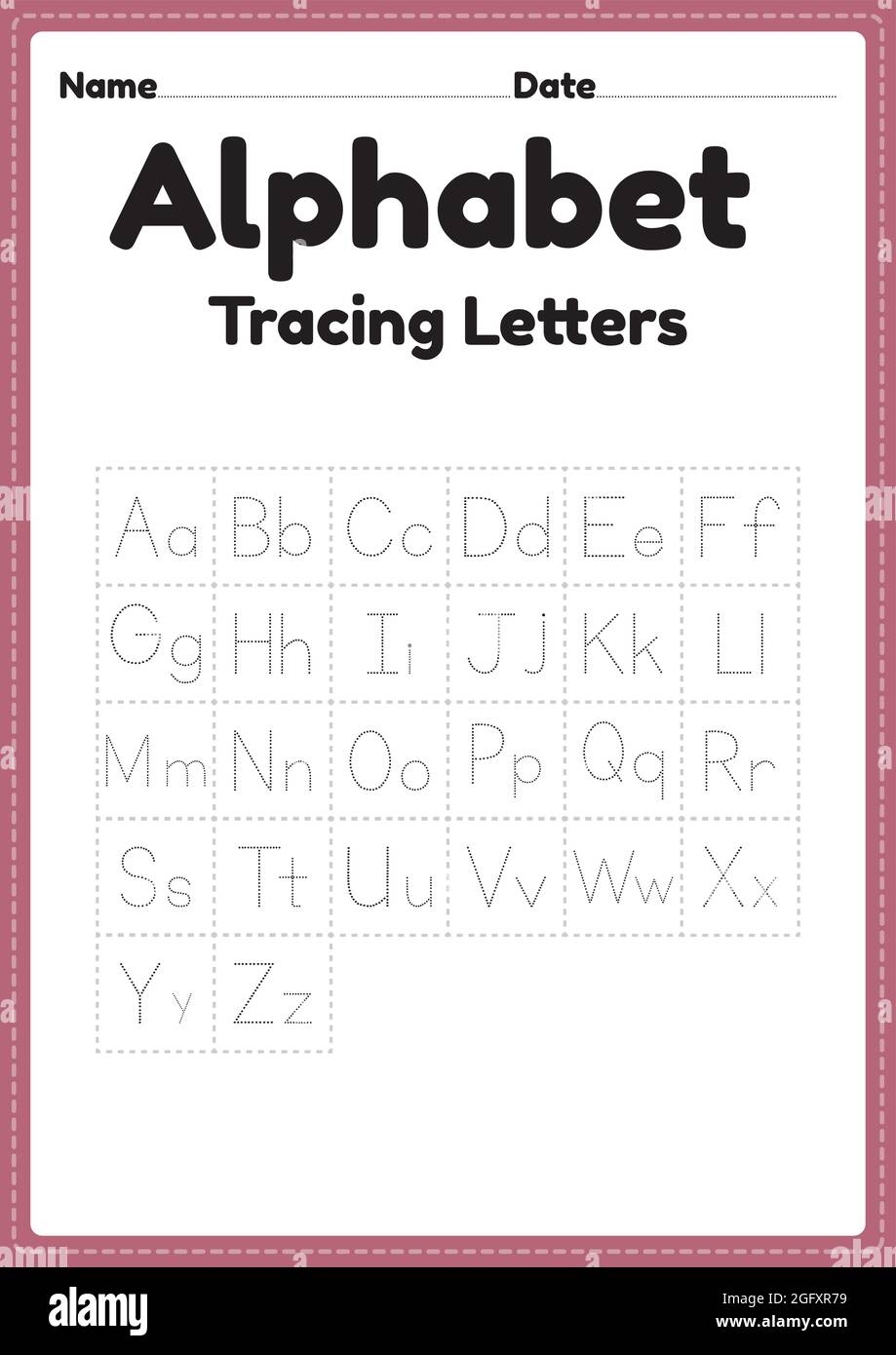 Alphabet Worksheets For Kindergarten Tracing Letters For Preschool Kids For Handwriting Practice And Educational Activities In A Printable Page Stock Vector Image Art Alamy Alphabet Worksheets For Kindergarten Tracing Letters For Preschool Kids For Handwriting Practice And Educational Activities In A Printable Page Stock Vector Image Art Alamy