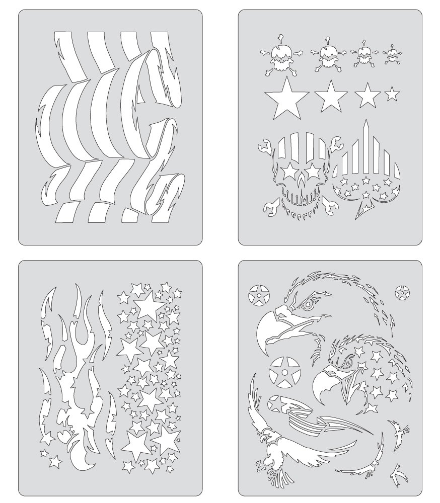 Amazon Artool Freehand Airbrush Templates Patriotica Mini Series Arts Crafts Sewing