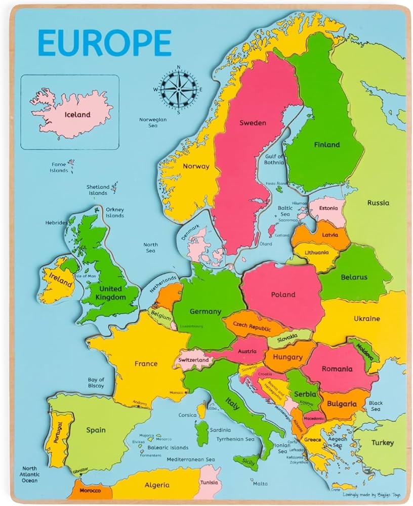 Europe Map Puzzle Printable