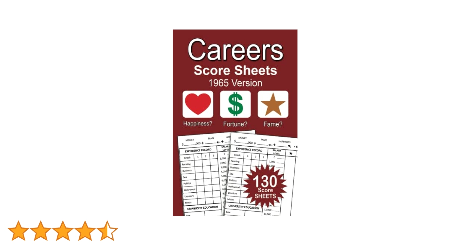 Amazon Careers Score Sheets 1965 Version 130 Careers Score 