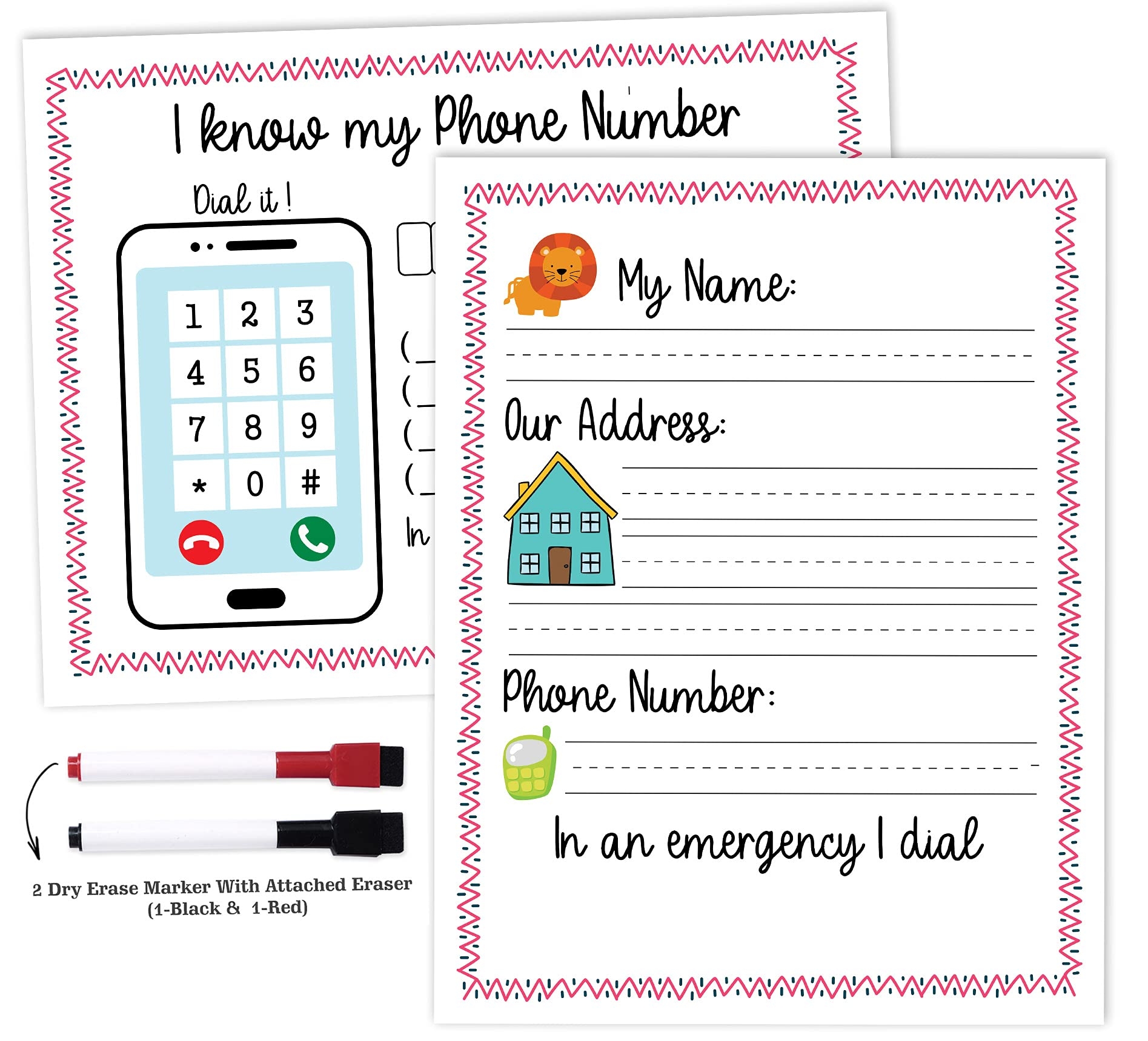 Amazon Inkdotpot Dry Erase Practice Worksheet I Know My Address I Know My Phone Number Preschool Kindergarten Laminated Worksheet Homeschool Activities For Kids With 2 Dry Erase Markers AZ Office Products Amazon Inkdotpot Dry Erase Practice Worksheet I Know My Address I Know My Phone Number Preschool Kindergarten Laminated Worksheet Homeschool Activities For Kids With 2 Dry Erase Markers AZ Office Products