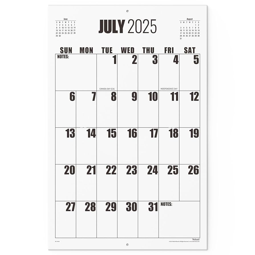 Amazon Wall Calendar 2025 2026 Nekmit Calendar 2025 2026 From Now To July 2026 22 3 4 X 14 3 4 Large Print Big Grid Wall Calendar 18 Monthly Calendar Perfect For Organizing Planning Office Products
