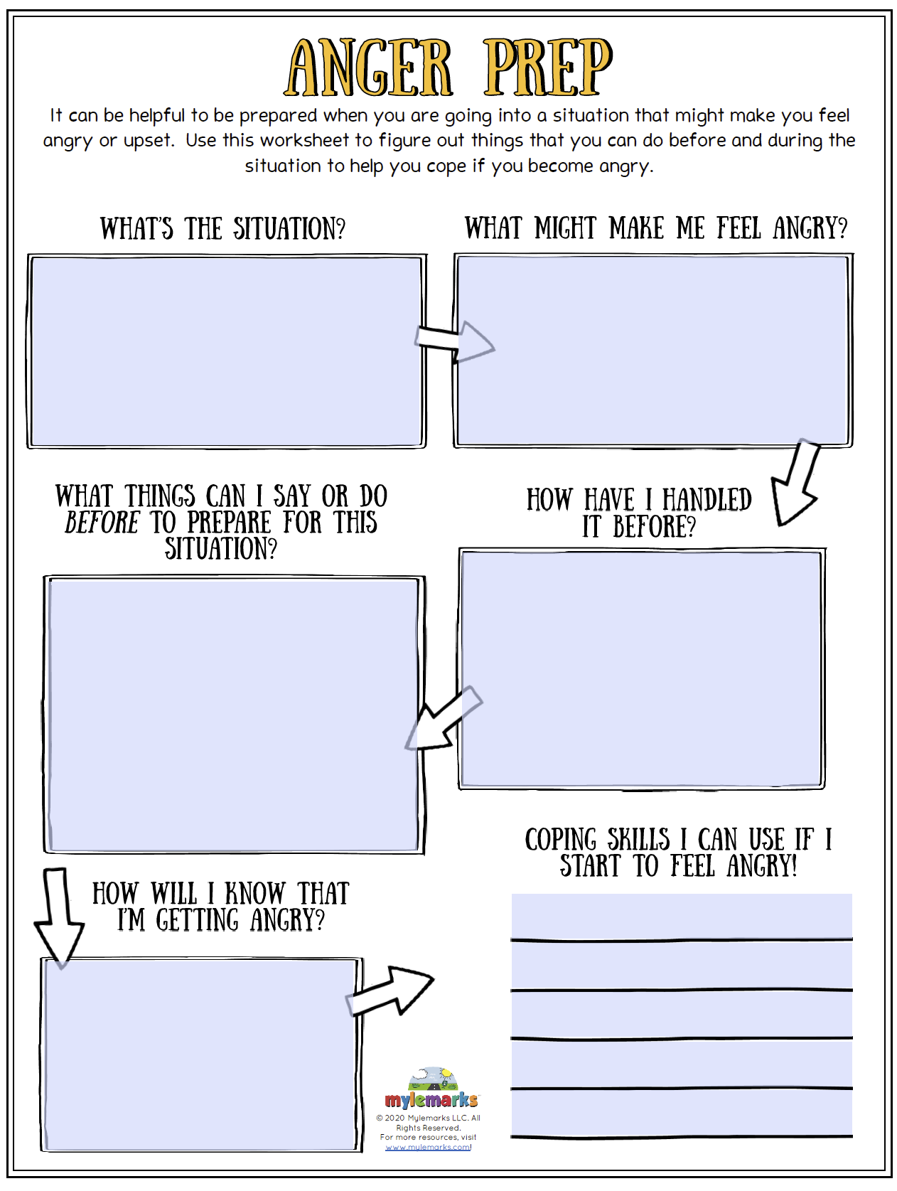 Free Printable Counseling Anger Management Worksheets