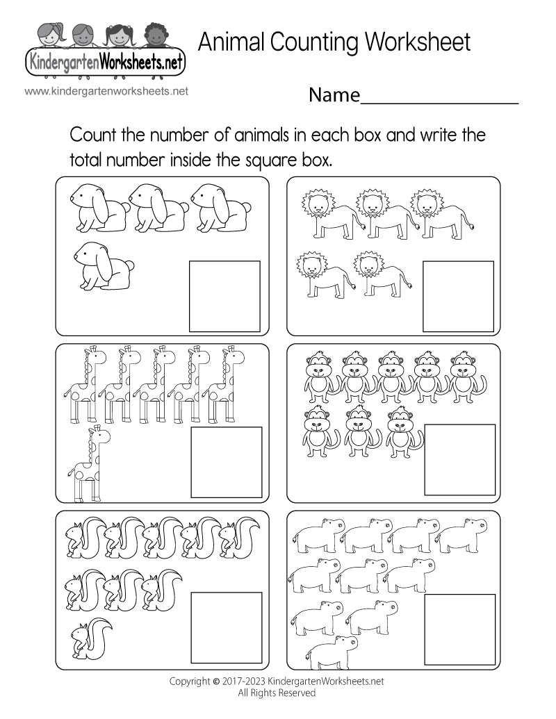Free Printable Kindergarten Counting Worksheets