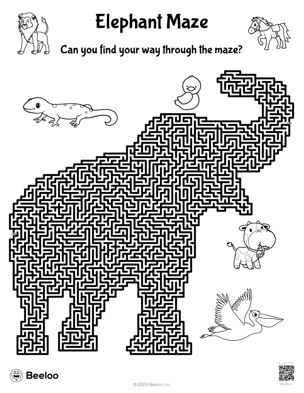 Animal themed Mazes Beeloo Printable Crafts And Activities For Kids