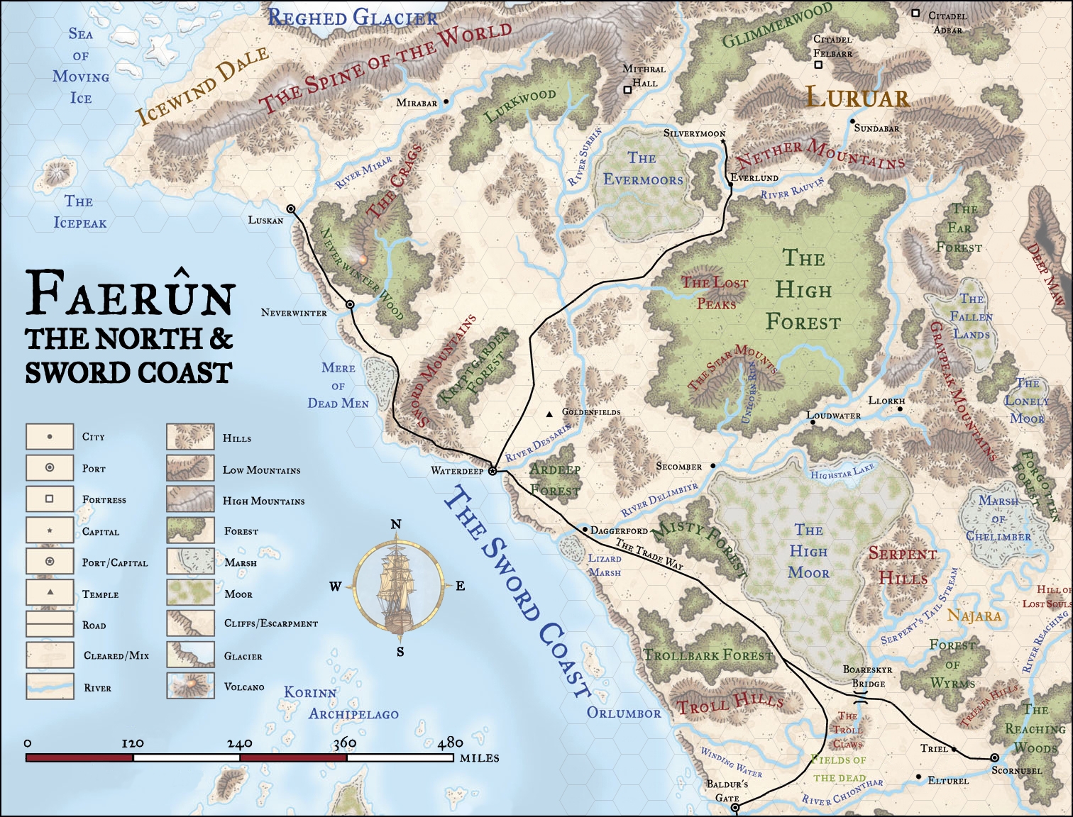 Anyone Know Of A Printable Map Of Faerun R DnD
