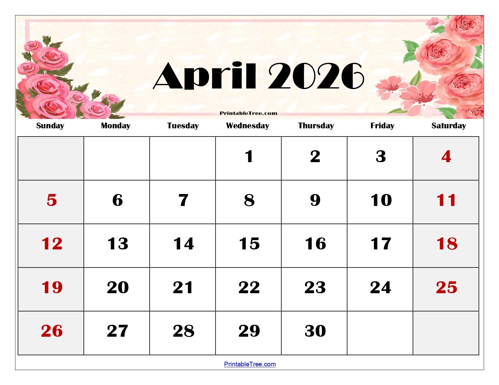 April 2026 Calendar Printable PDF With Holidays Templates April 2026 Calendar Printable PDF With Holidays Templates