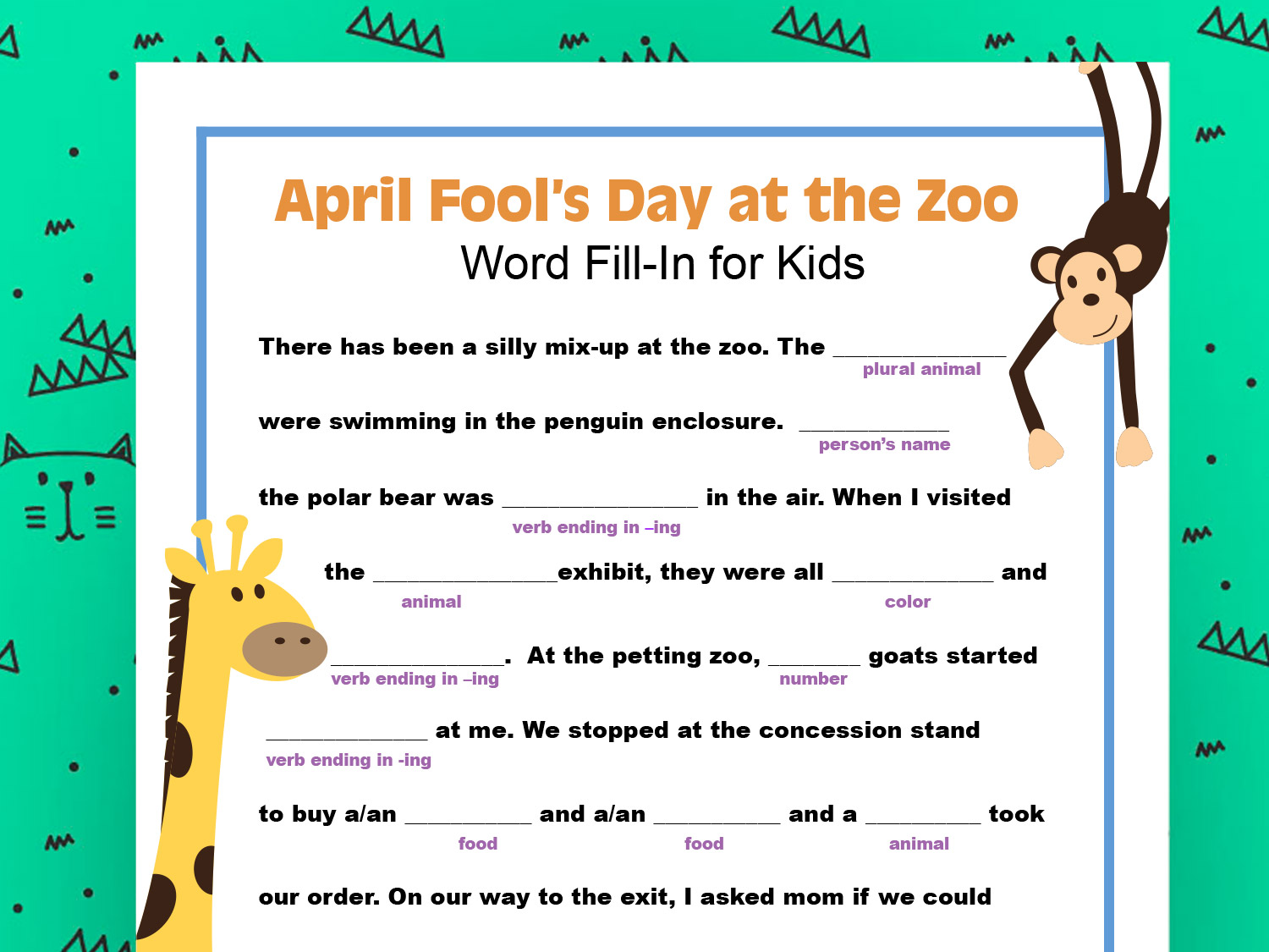 April Fool s Day Word Fill In