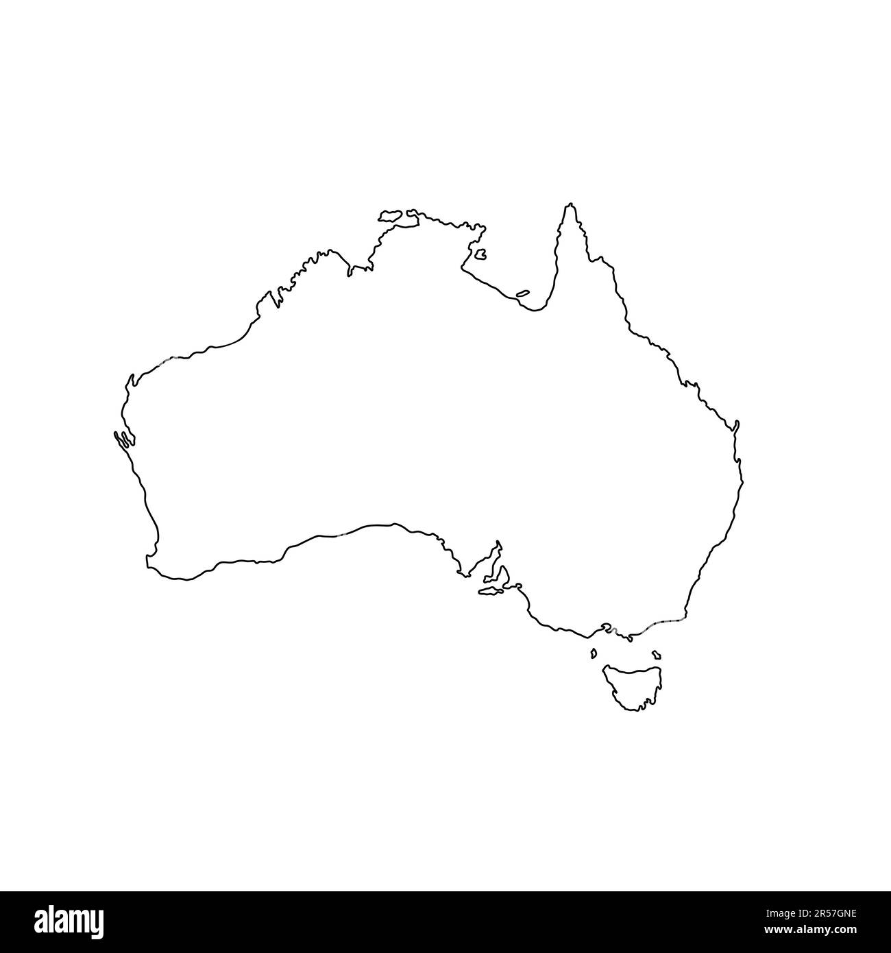 Australia Country Map Simple Outline Vector Illustration Blank Template For Design Educational Purposes Stock Vector Image Art Alamy