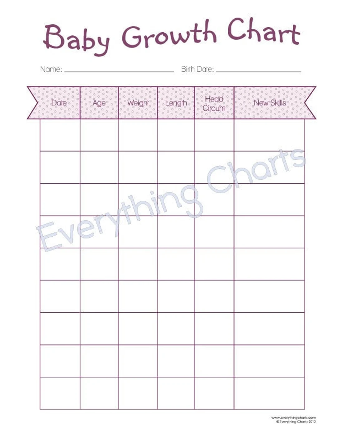 Growth Chart Template Printable