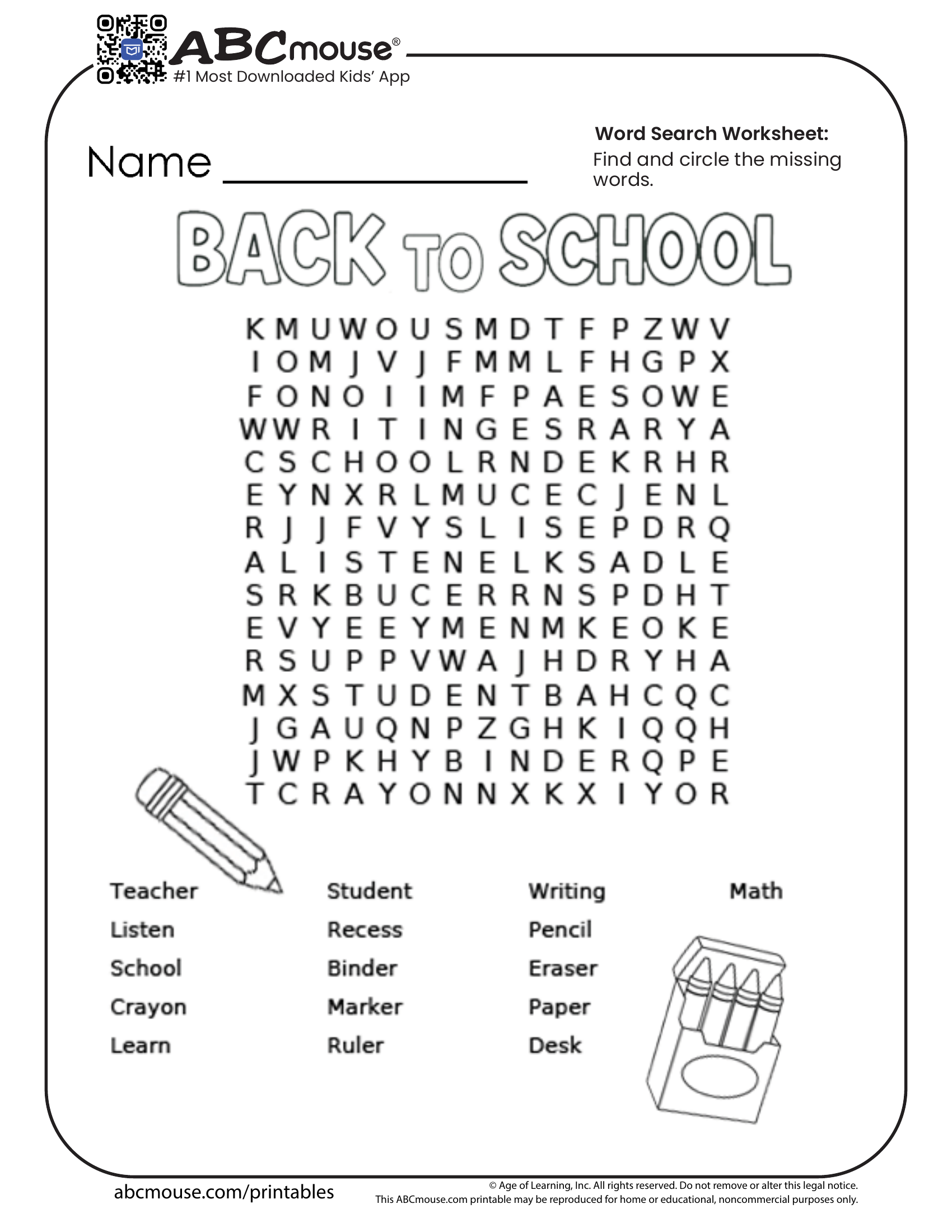 Learning Printable Worksheets